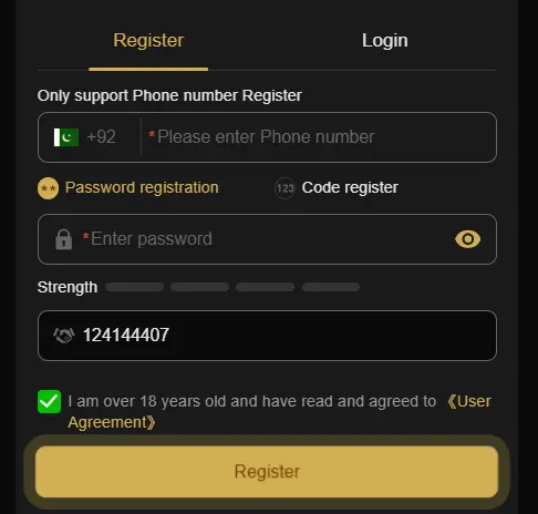 Aj03 game register process